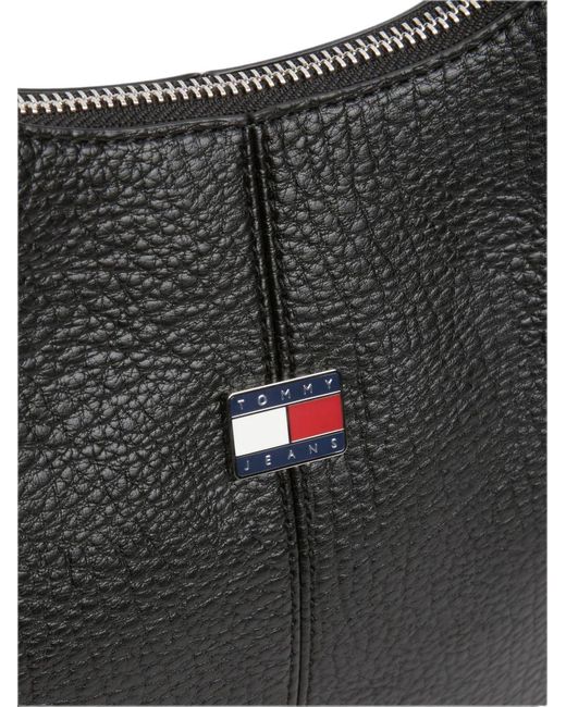 Tommy Hilfiger Black Logo-Plaque Shoulder Bag