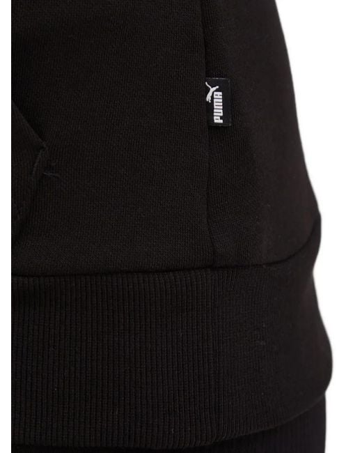 PUMA Black Logo-Print Drawstring Hoodie