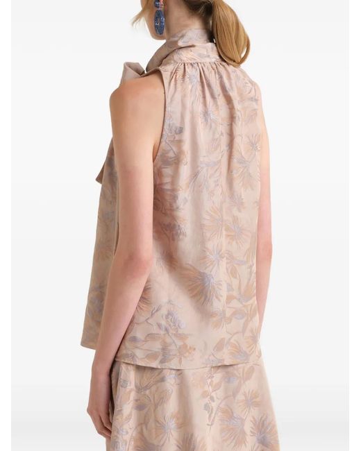 Maliparmi Natural Blouse À Col Noué