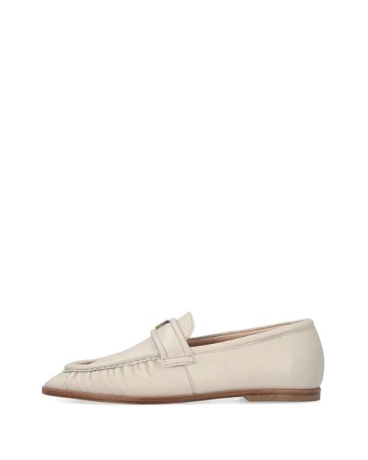Pinko White Leather Loafers