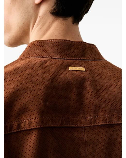 Michael Kors Brown Veste En Daim À Double Zip for men