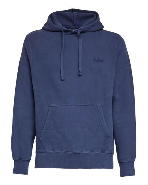 Mc2 Saint Barth Tribeca Hoodie mit Logo-Stickerei in Blue für Herren