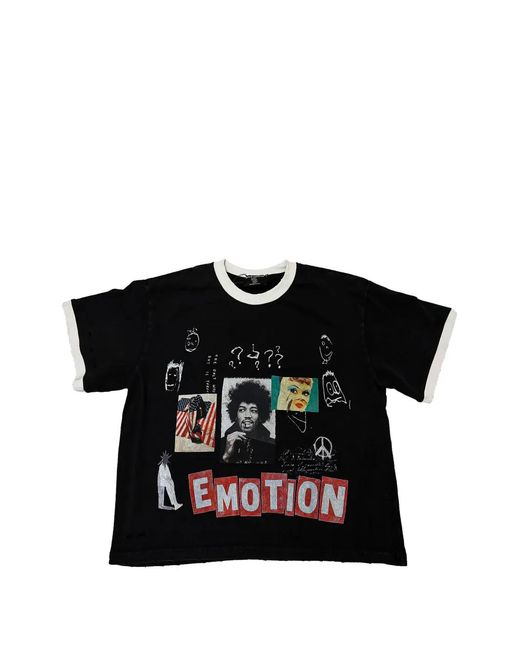 Mixed Emotions Black Static Graphic-Print Ringer T-Shirt for men