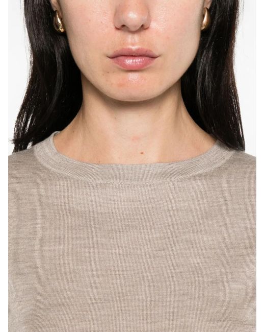 Jersey con cuello redondo Brunello Cucinelli de color White