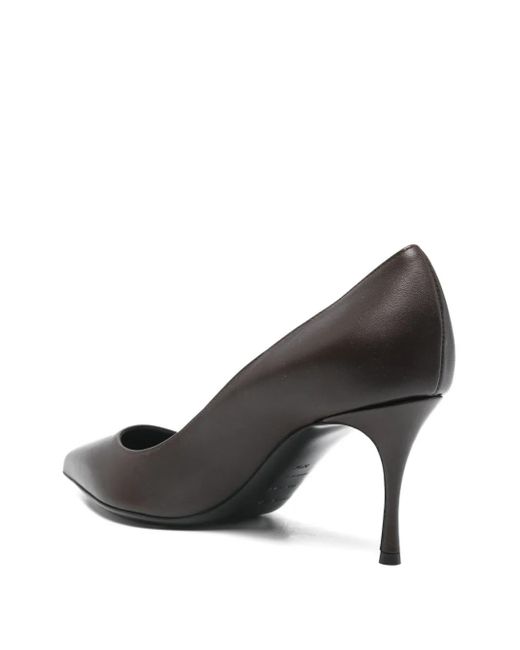 Sergio Rossi Black Pointed-Toe Leather Pumps