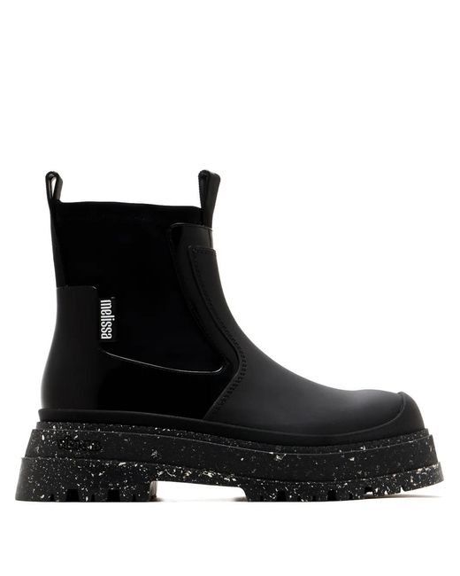 Melissa Black Platform Panelled Boots