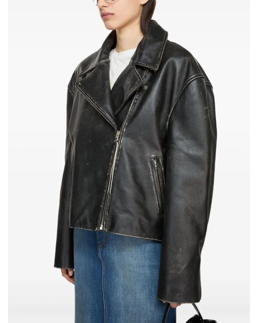 Acne Blue Leather Jacket