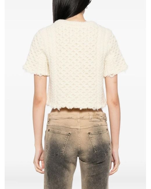 R13 White Wool Knitted Top