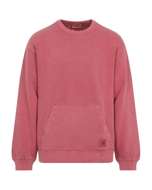Carhartt Pink Torion Pocket Logo-Patch Sweatshirt for men