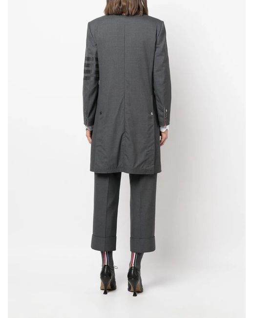 Thom Browne Gray 4-Bar Stripe Wool Coat