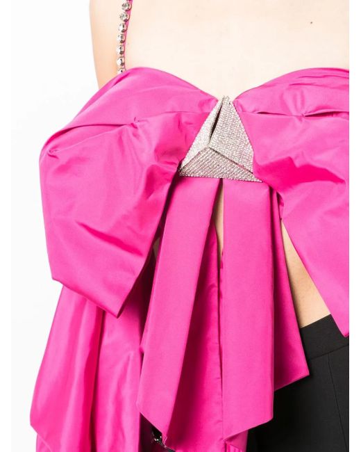 Top Oversize Con Fiocco di Area in Pink