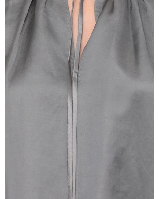 Emme Gray Halterneck Pleated Halterneck Blouse