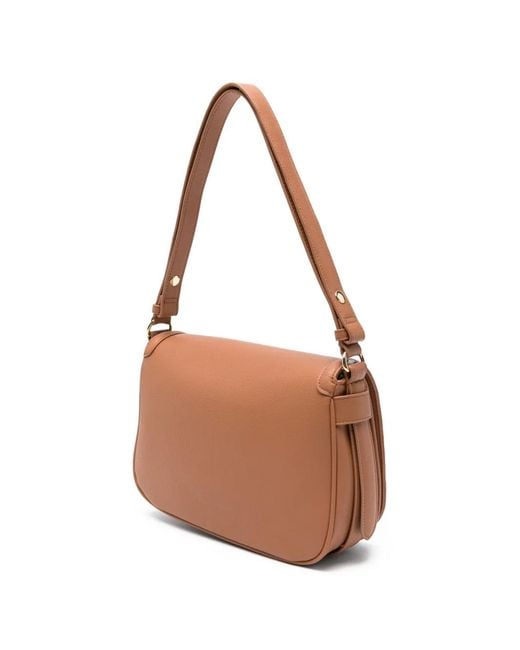 ARMANI EXCHANGE Brown Logo-Patch Shoulder Bag