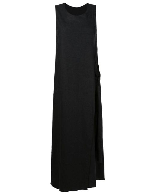 UMA | Raquel Davidowicz Black Sleeveless Side-tie Maxi Dress