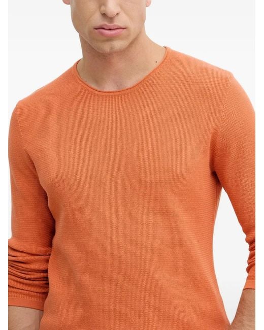 Joop! Orange Waffle-Knit Sweater for men
