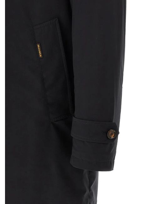 Moorer Black Vittor-Ac Long-Sleeve Coat for men