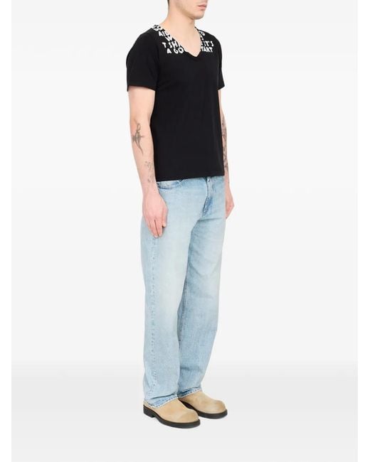 MM6 by Maison Margiela Black Sida-Print T-Shirt for men