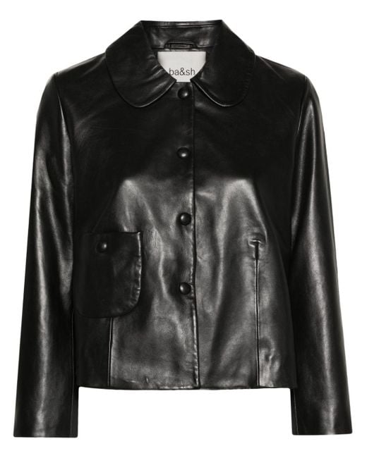 Ba&sh Black Mylos Leather Jacket