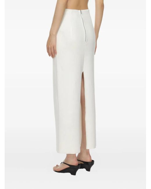 Auralee White Slit Midi Skirt