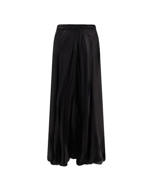 Mes Demoiselles Black Calista Satin-Effect Maxi Skirt