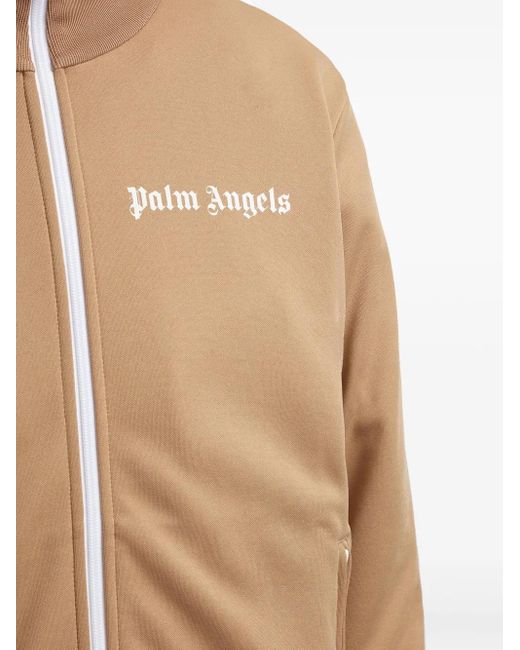 Palm Angels Natural Logo-Print Track Jacket for men