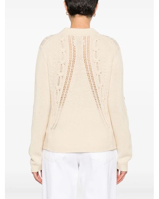 Zadig & Voltaire Natural Morley Cable-Knit Jumper