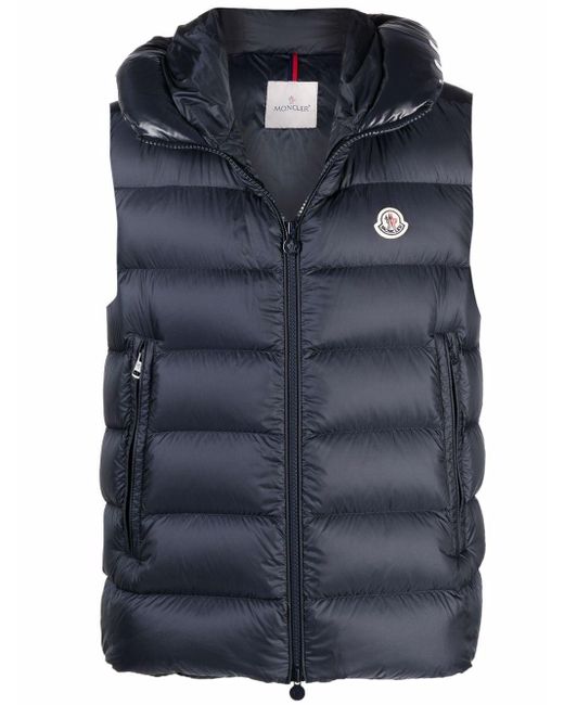 Moncler Montreuil Gilet In Longue Saison Nylon in Blue for Men | Lyst UK