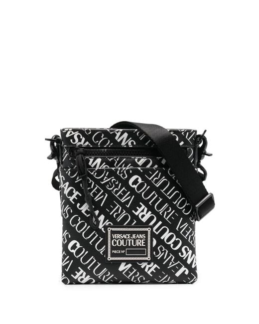 Sac à bandoulière à logo imprimé Versace Jeans Couture pour homme en coloris Noir Homme Sacs Sacs messager 