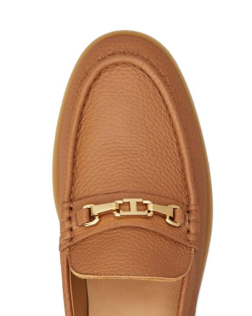 Tod's Brown Metal Trim Loafers