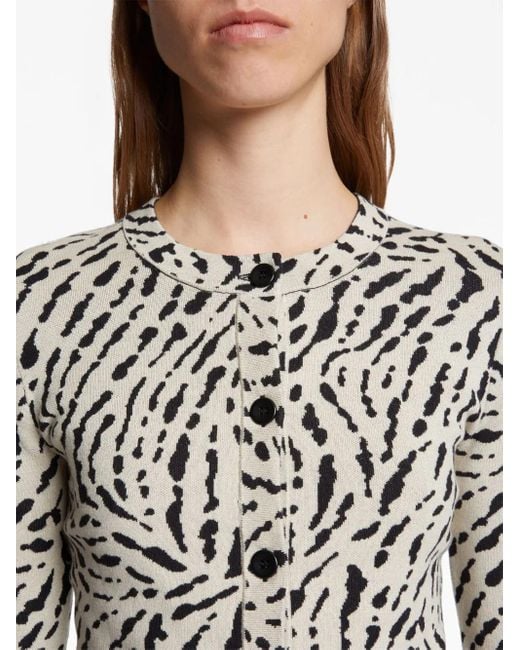 Proenza Schouler Black Cardigan Mit Animal-Print