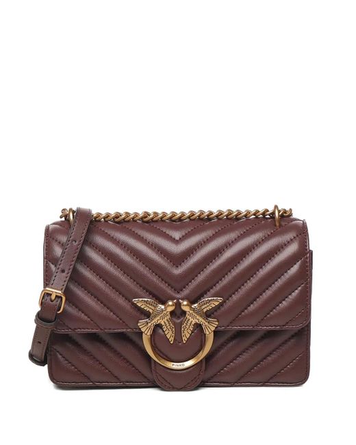 Pinko Chevron-Quilting Chain Shoulder Bag in Brown Lyst UK