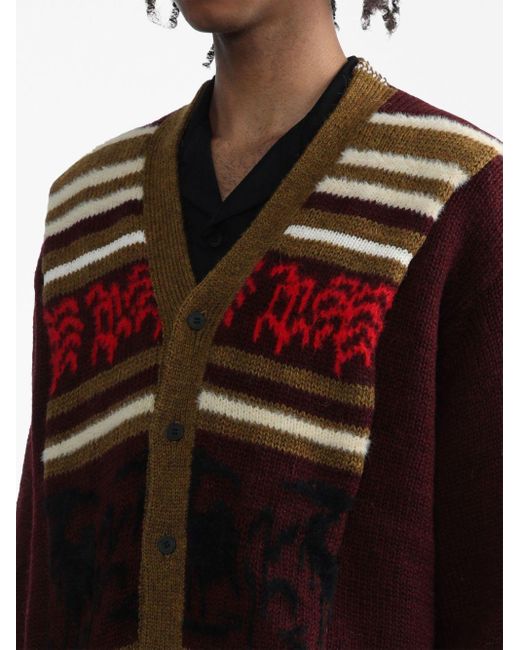 Toga Patterned Jacquard Layered Cardigan for Men | Lyst