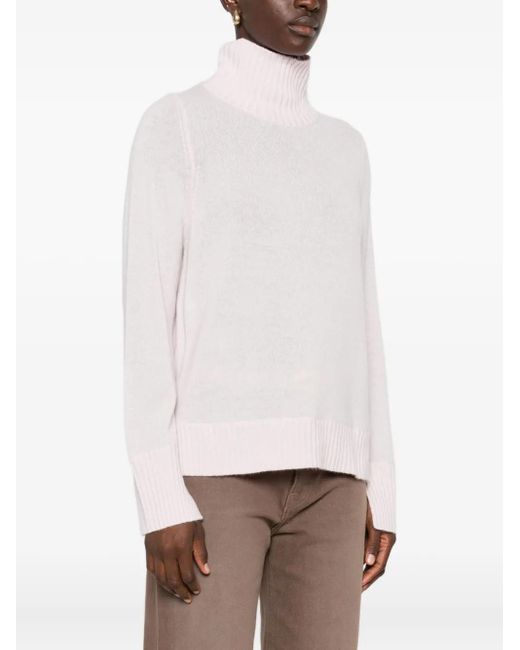 Allude Pink Turtleneck Cashmere Sweater