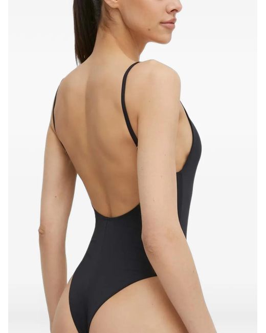 Guess Black Logo-Patch Swimsuit