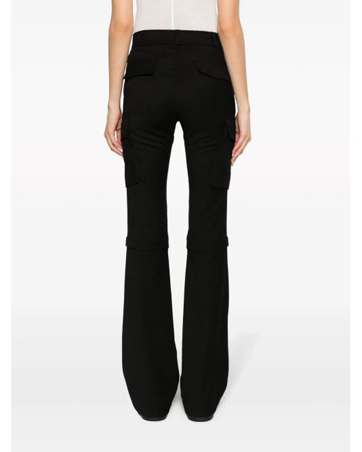 ANDREADAMO Black Mid-Rise Detachable Flared Trousers