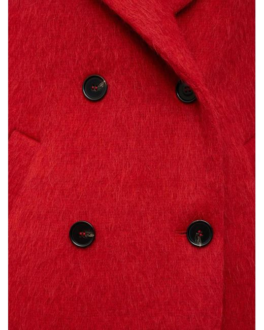 MSGM Red Double-Breasted Coat
