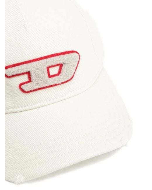 DIESEL White Logo-Patch Baseball Cap for men