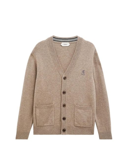 Pringle of Scotland Natural Cardigan À Manches Longues for men
