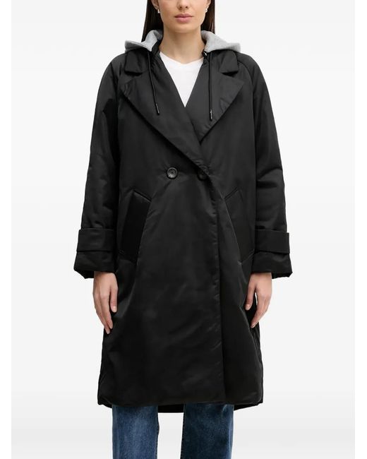 Sisley Black Button Double-Breasted Coat