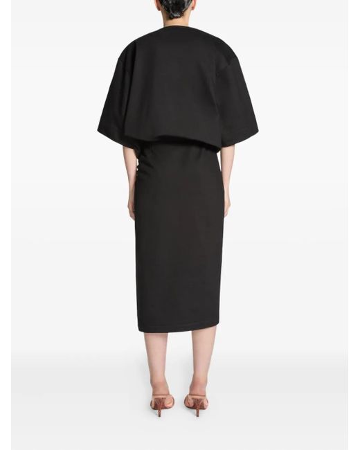 Dries Van Noten Black Ruffled Asymmetric Midi Skirt