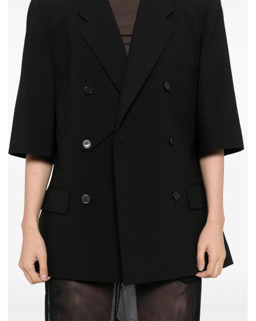 ALAINPAUL Blazer Met Dubbele Rij Knopen En Cropped Mouwen in het Black