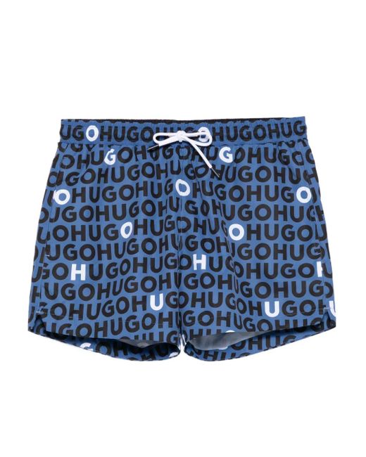 Bañador con logo estampado HUGO de hombre de color Blue
