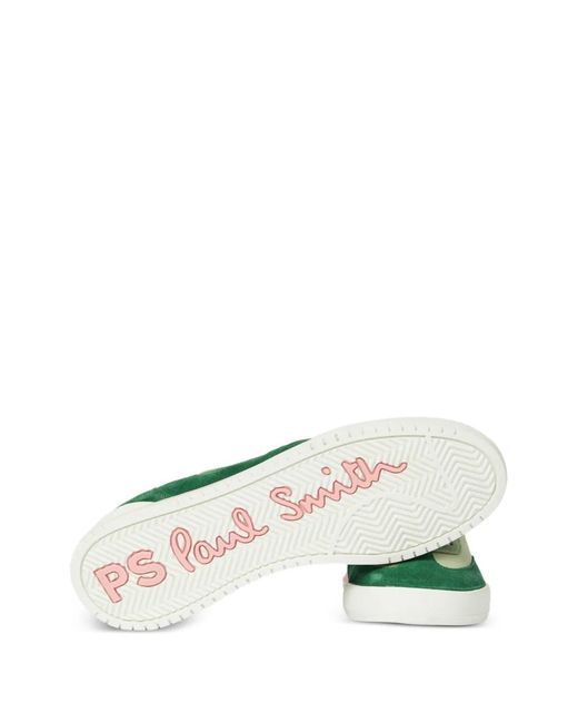 Paul Smith Green Dover Panelled Suede-Trimmed Sneakers