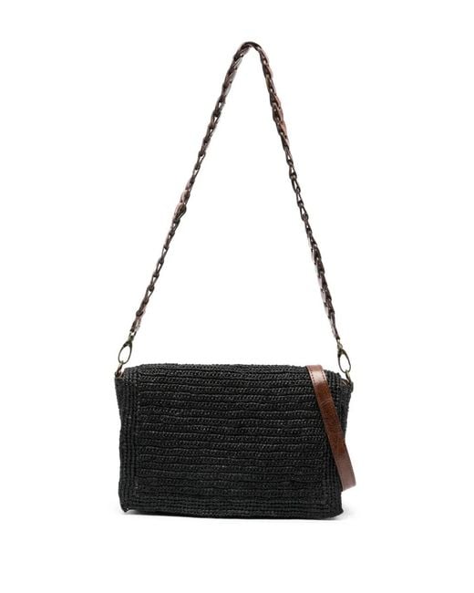 IBELIV Black Asa Raffia Shoulder Bag