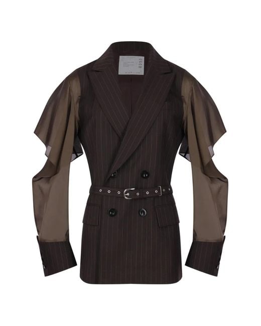 Sacai Black Belted Jacket