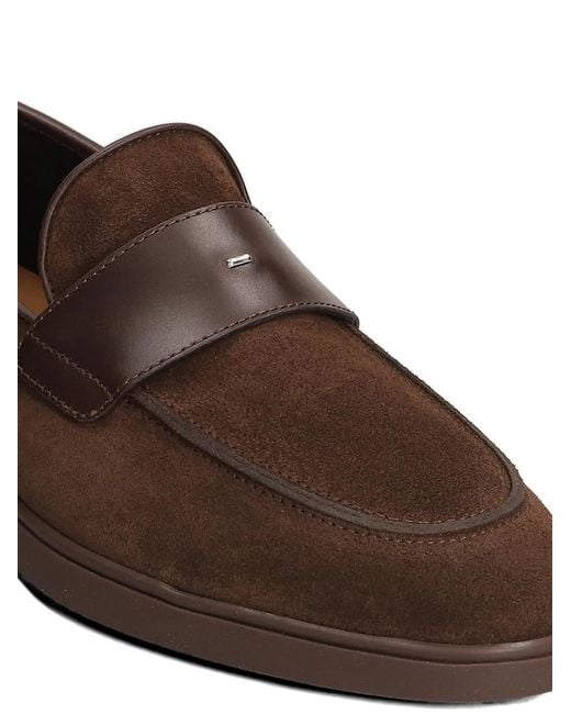 Giuseppe Zanotti Brown Suede Loafers for men