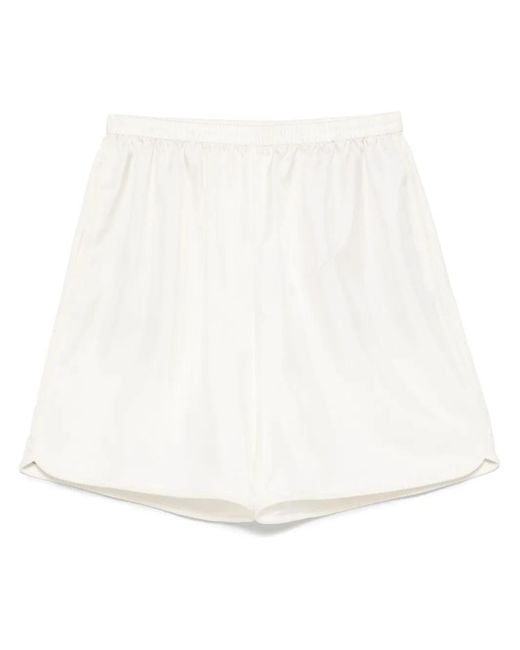 Rohe White Silk Shorts