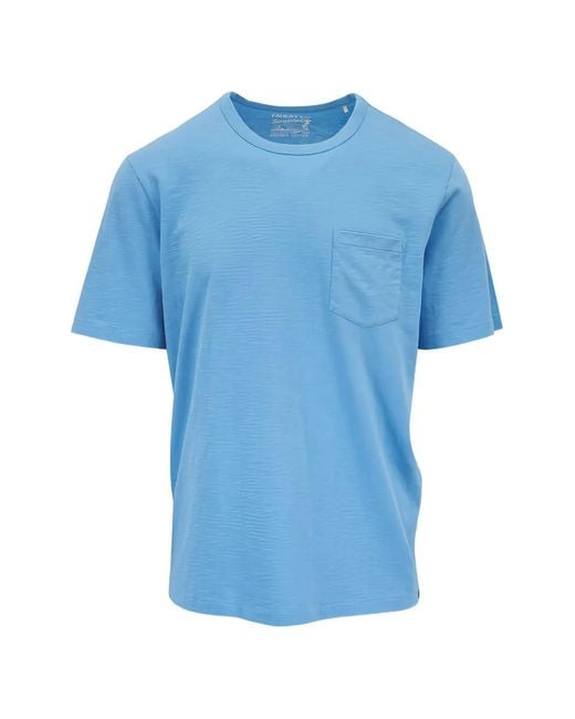 Faherty Brand Blue Crew-Neck T-Shirt for men