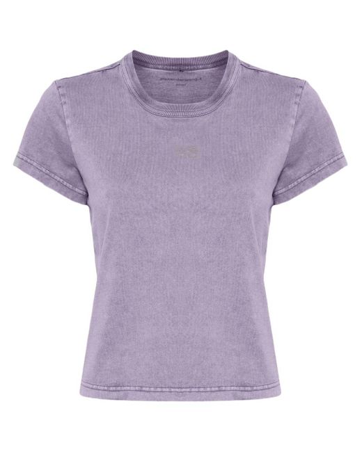 T-shirt Puff Logo en coton Alexander Wang en coloris Purple