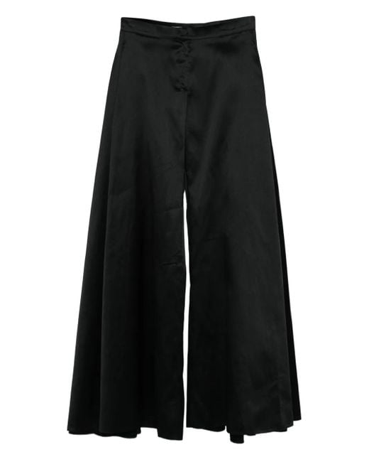 Gemy Maalouf Black Satin Trousers